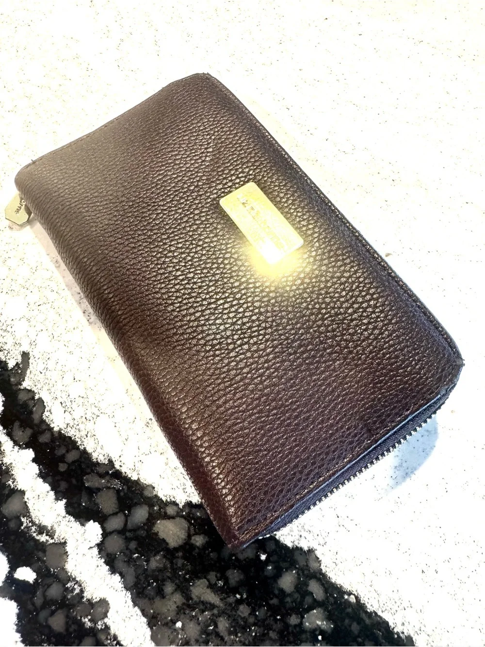 Liz Claiborne Leather Zip-Around Wallet - Brown